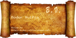 Bodor Vulfia névjegykártya